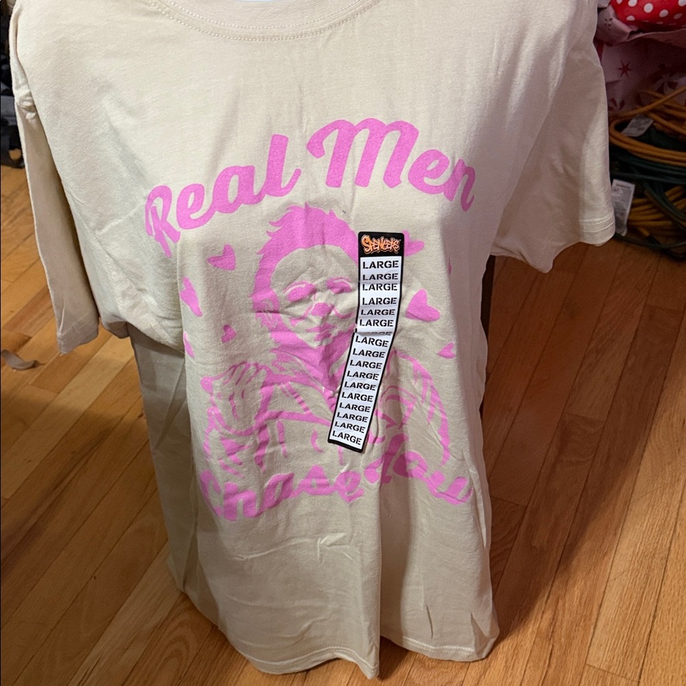 Spencer's Beige Tee with Pink Graphic